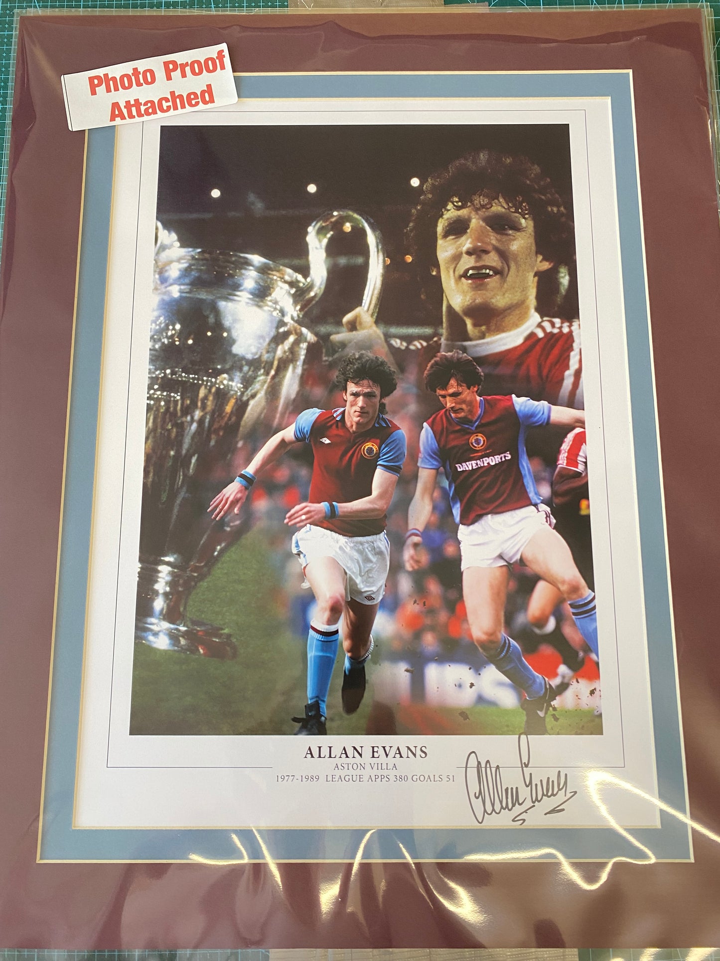 Aston Villa Allan Evans personally signed limited edition print