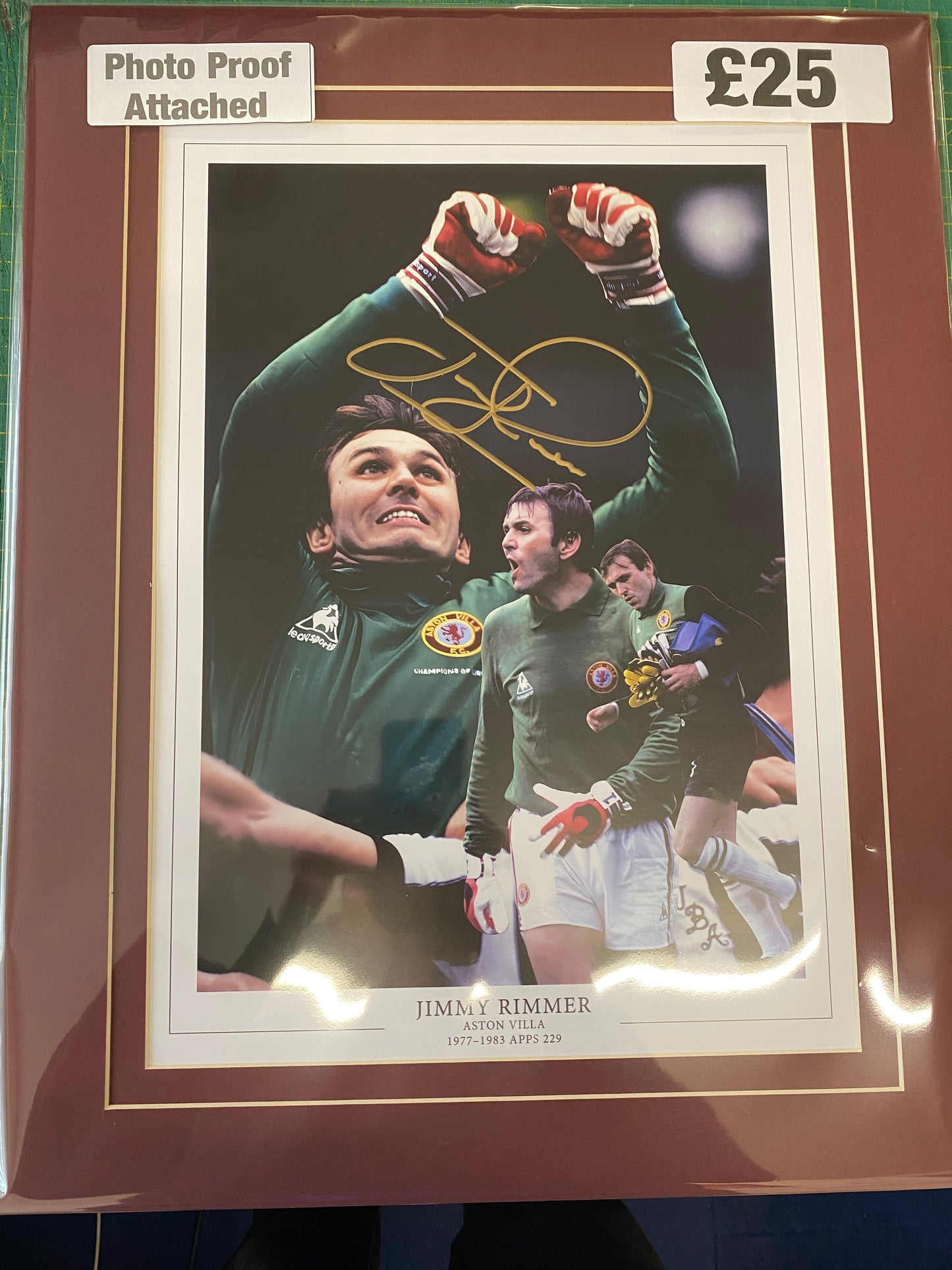 Aston Villa Jimmy Rimmer personally signed limited edition Montage