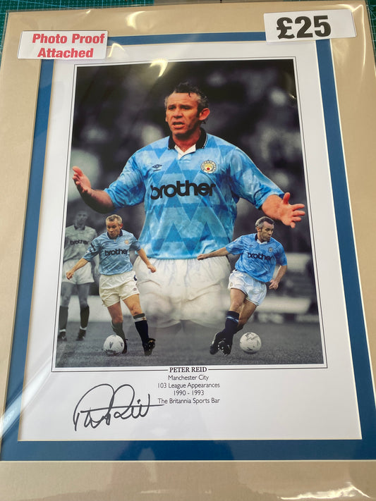 Manchester City Peter Reid personally signed limited edition print