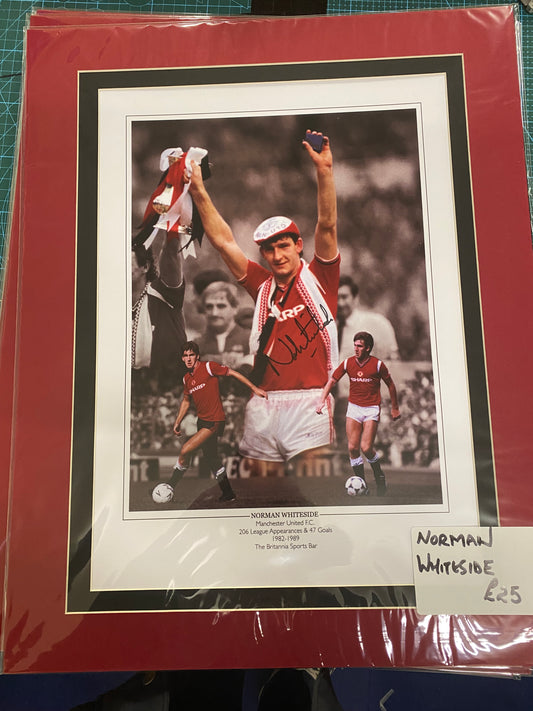 Manchester United Norman Whiteside personally signed limited edition print