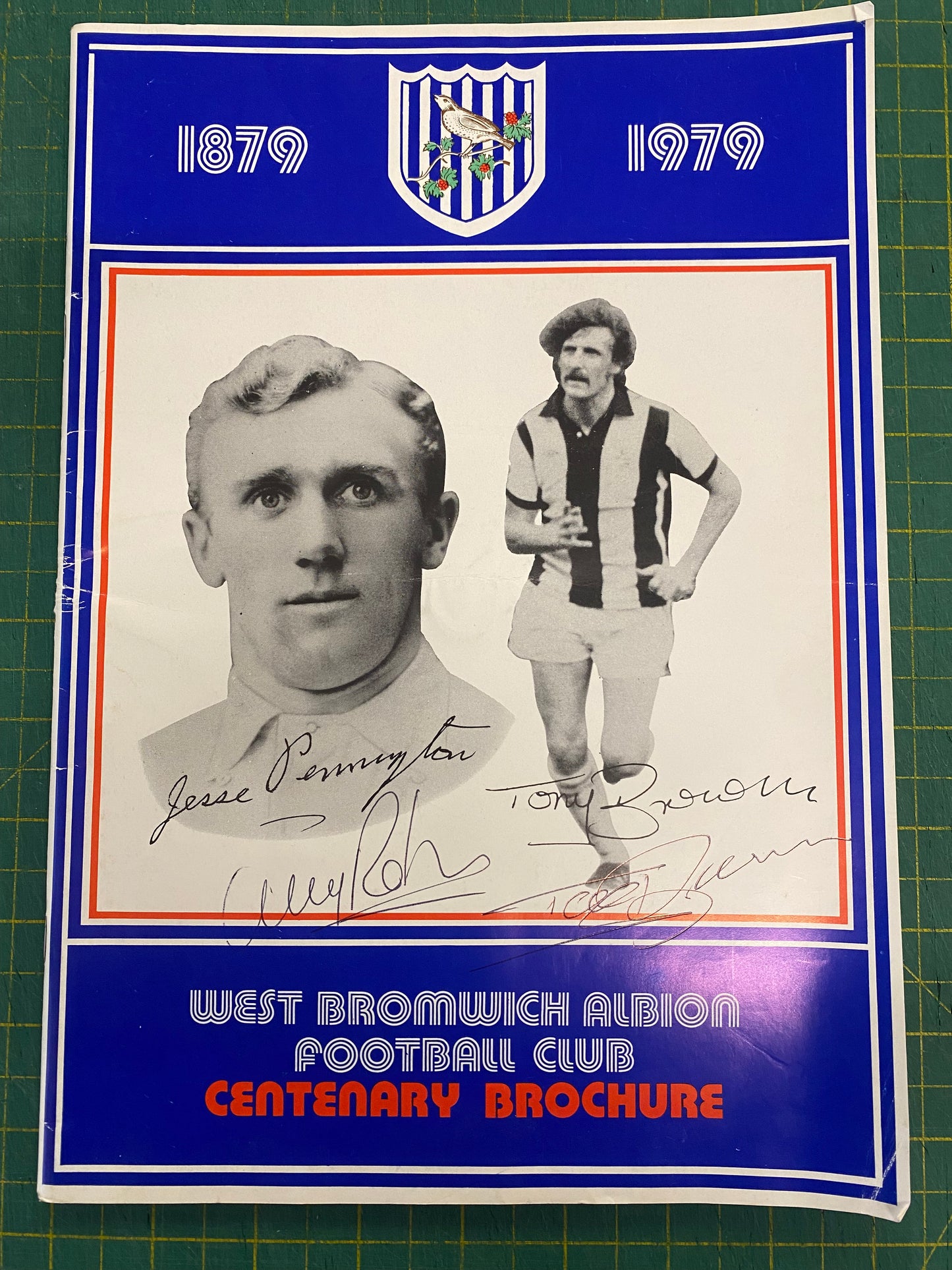 West Bromwich Albion Centenary Brochure 1979 personally signed by Tony Brown & Ally Robertson
