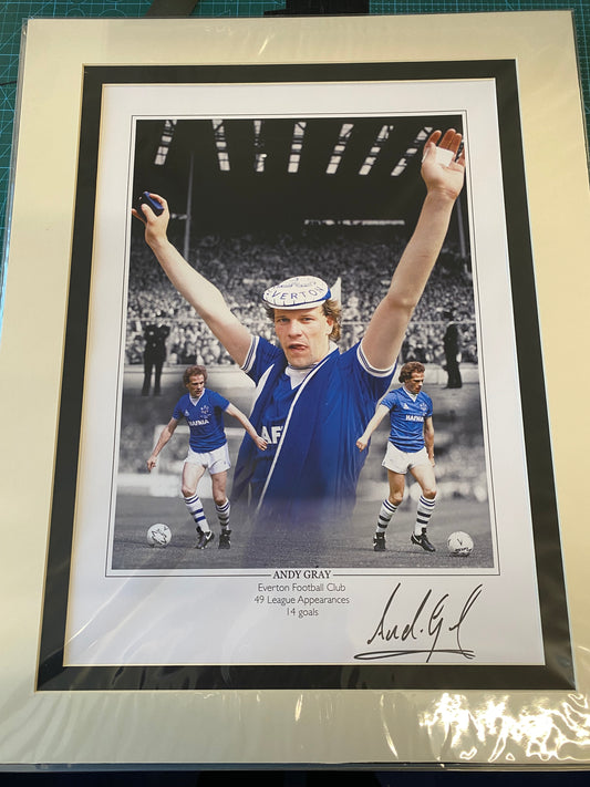 Everton Andy Gray personally signed limited edition print