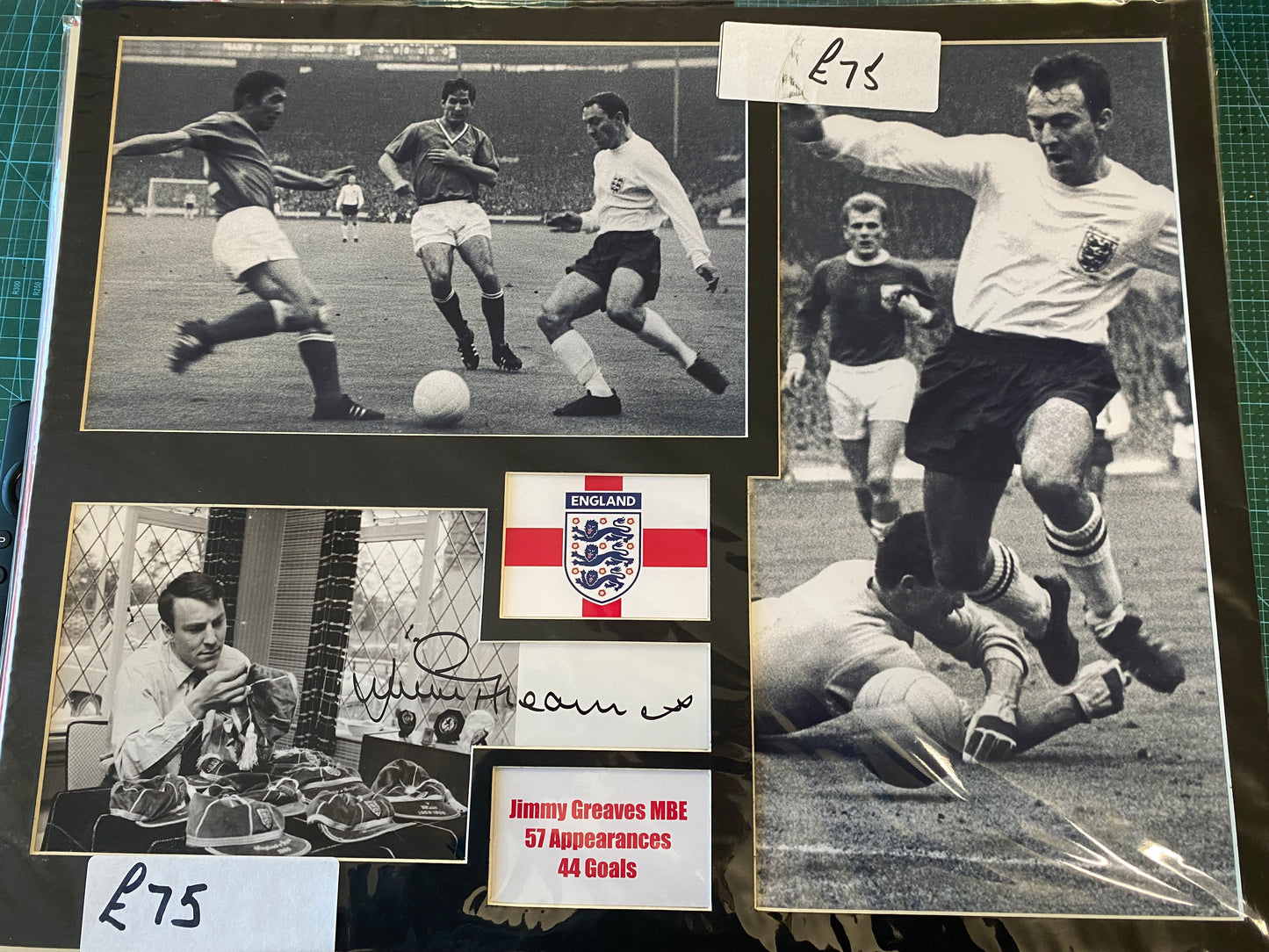 England 1966 Jimmy Greaves display personally signed