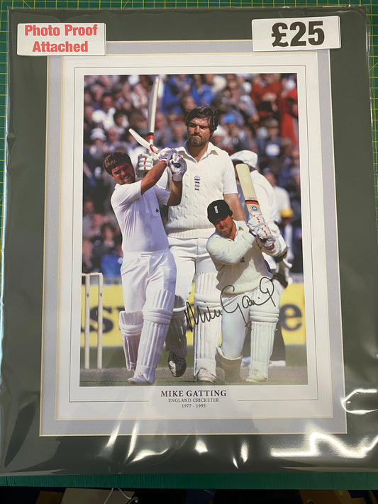 Cricket England Mike Gatting personally signed limited edition print