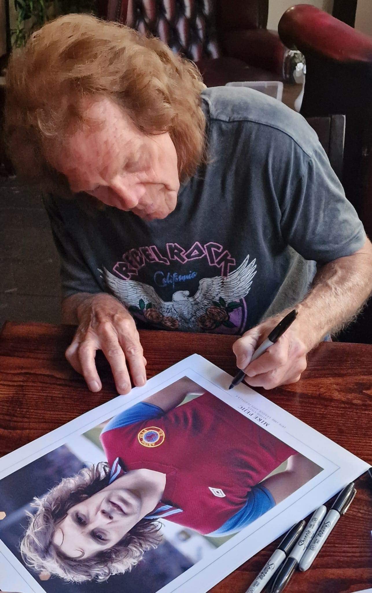 Aston Villa Mike Pejic personally signed limited edition print