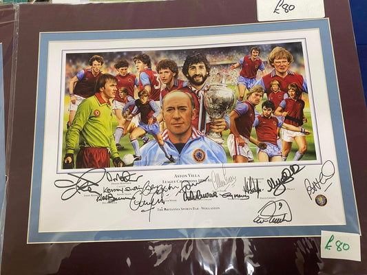 Aston Villa 1980/81 personally signed by 14 limited edition print