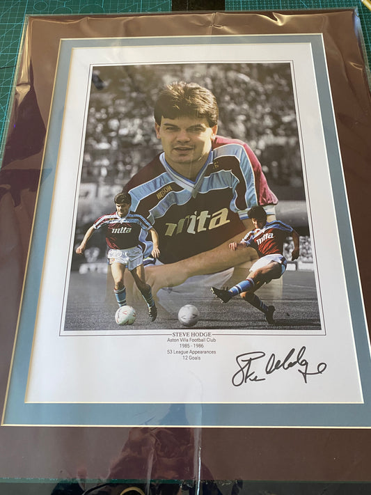 Aston Villa Steve Hodge personally signed limited edition print