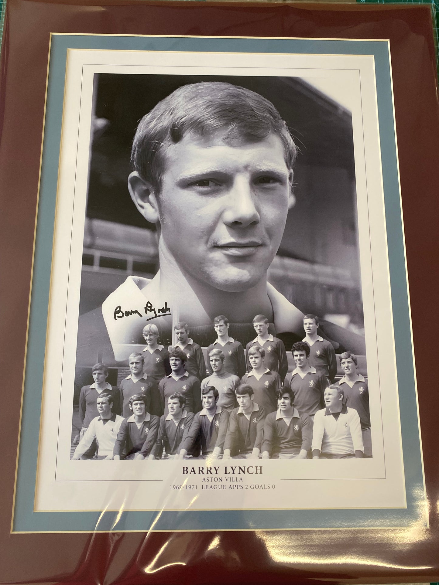 Aston Villa Barry Lynch personally signed limited edition print