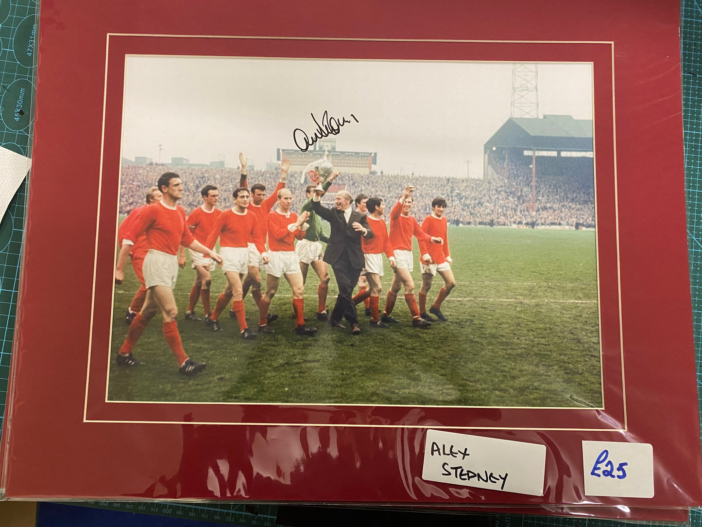 Manchester United Alex Stepney personally signed photograph