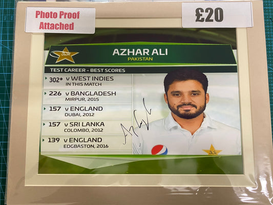 Cricket Pakistan Azhar Ali personally signed photograph