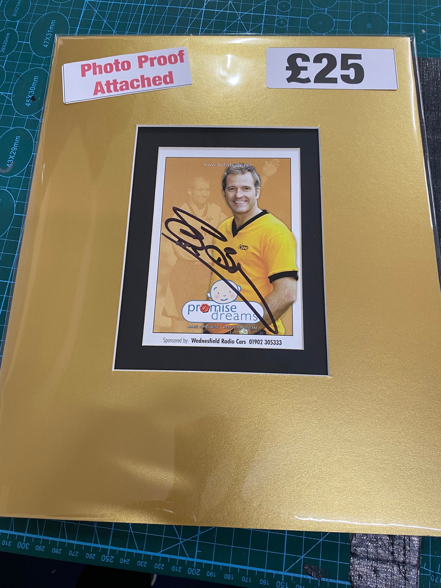 Wolverhampton Wanderers Steve Bull MBE personally signed promise dreams postcard