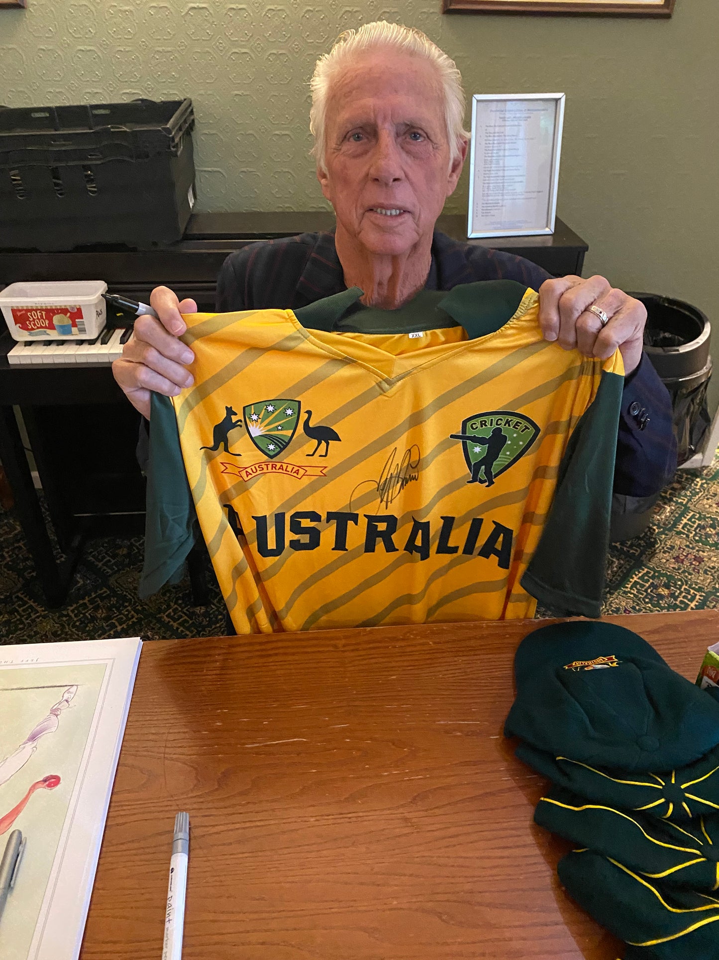 Cricket Australian Jeff Thomson personally signed cricket shirt