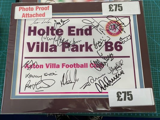 Aston Villa multi signed street signed signed by Villa 1982 European Cup Winners