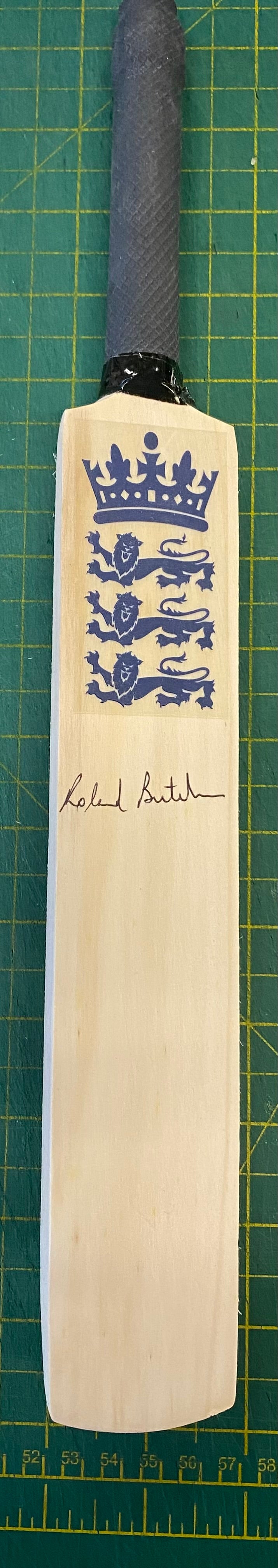 Cricket Roland Butcher personally signed mini cricket bat
