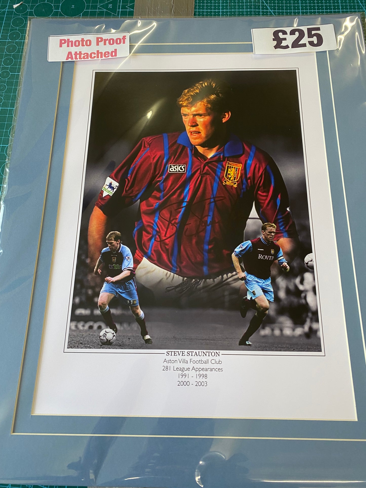 Aston Villa Steve Staunton personally signed limited edition print