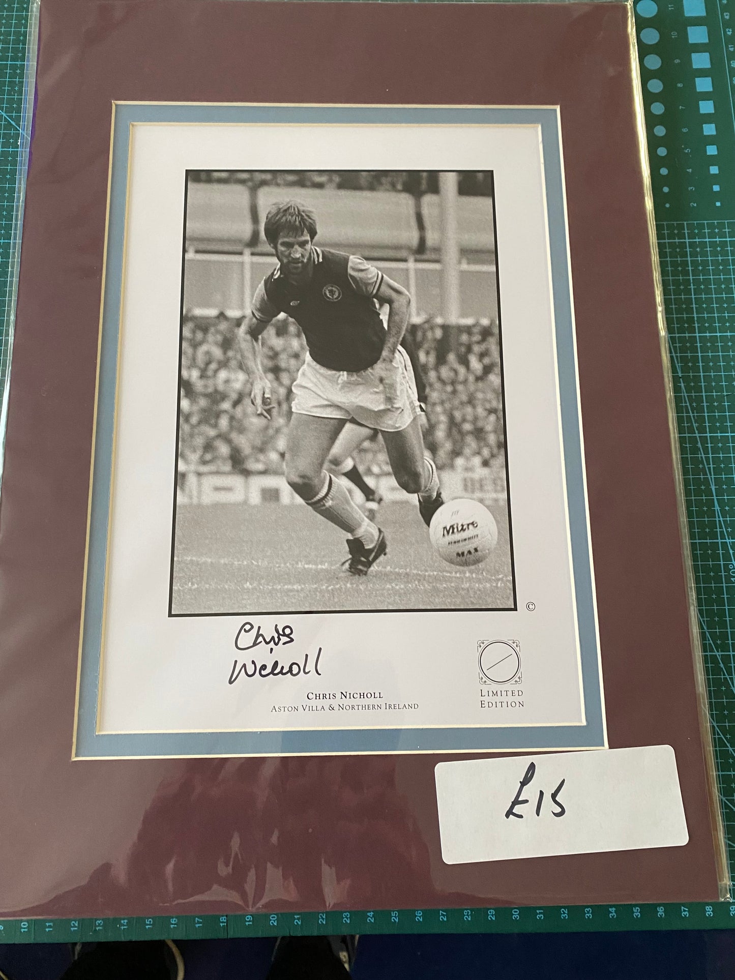 Aston Villa Chris Nicholl personally signed print