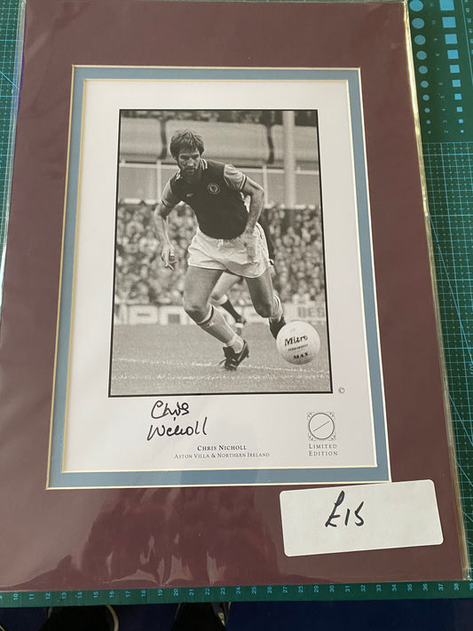 Aston Villa Chris Nicholl personally signed print