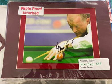 Snooker Steve Davis personally signed photograph