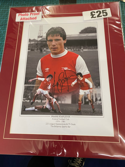 Arsenal Frank Stapleton personally signed limited edition print