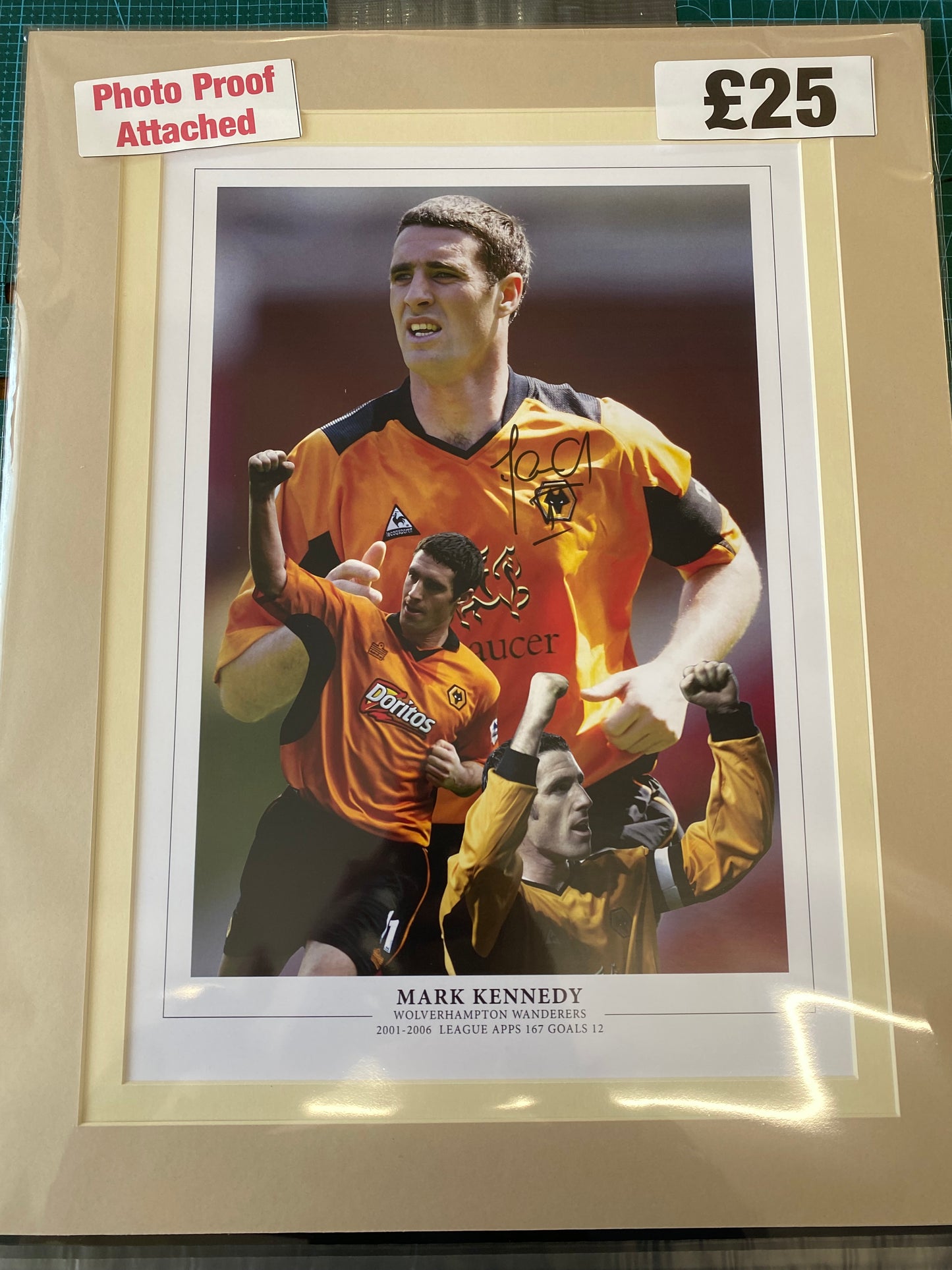 Wolverhampton Wanderers Mark Kennedy personally signed limited edition print