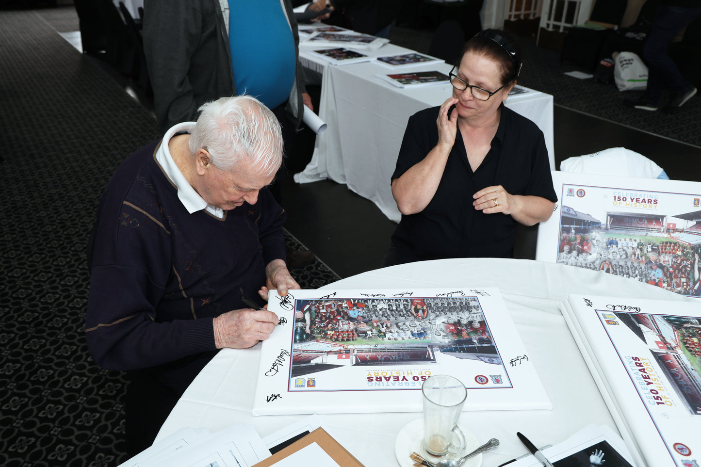 Aston Villa 150th Anniversary Celebration limited edition prints (framed) personally signed by 32