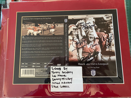 Manchester United FA Cup Final DVD cover personally signed by 6