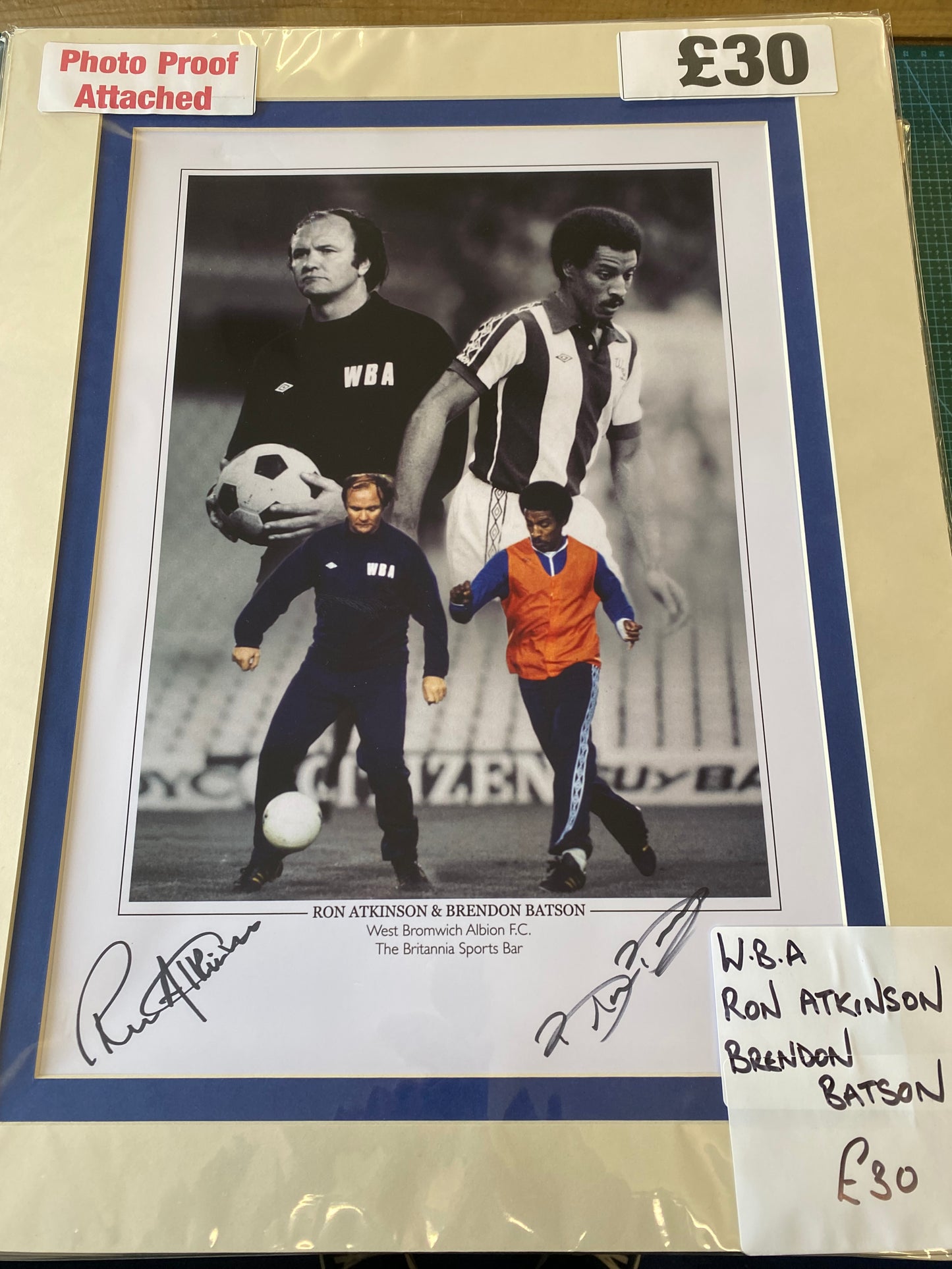 West Bromwich Albion Big Ron Atkinson & Brendon Batson personally signed limited edition print