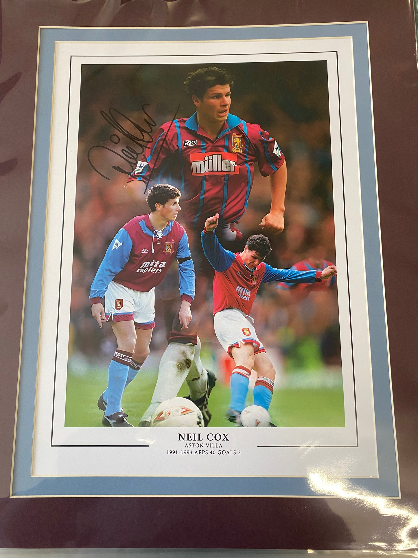 Aston Villa Neil Cox personally signed limited edition print