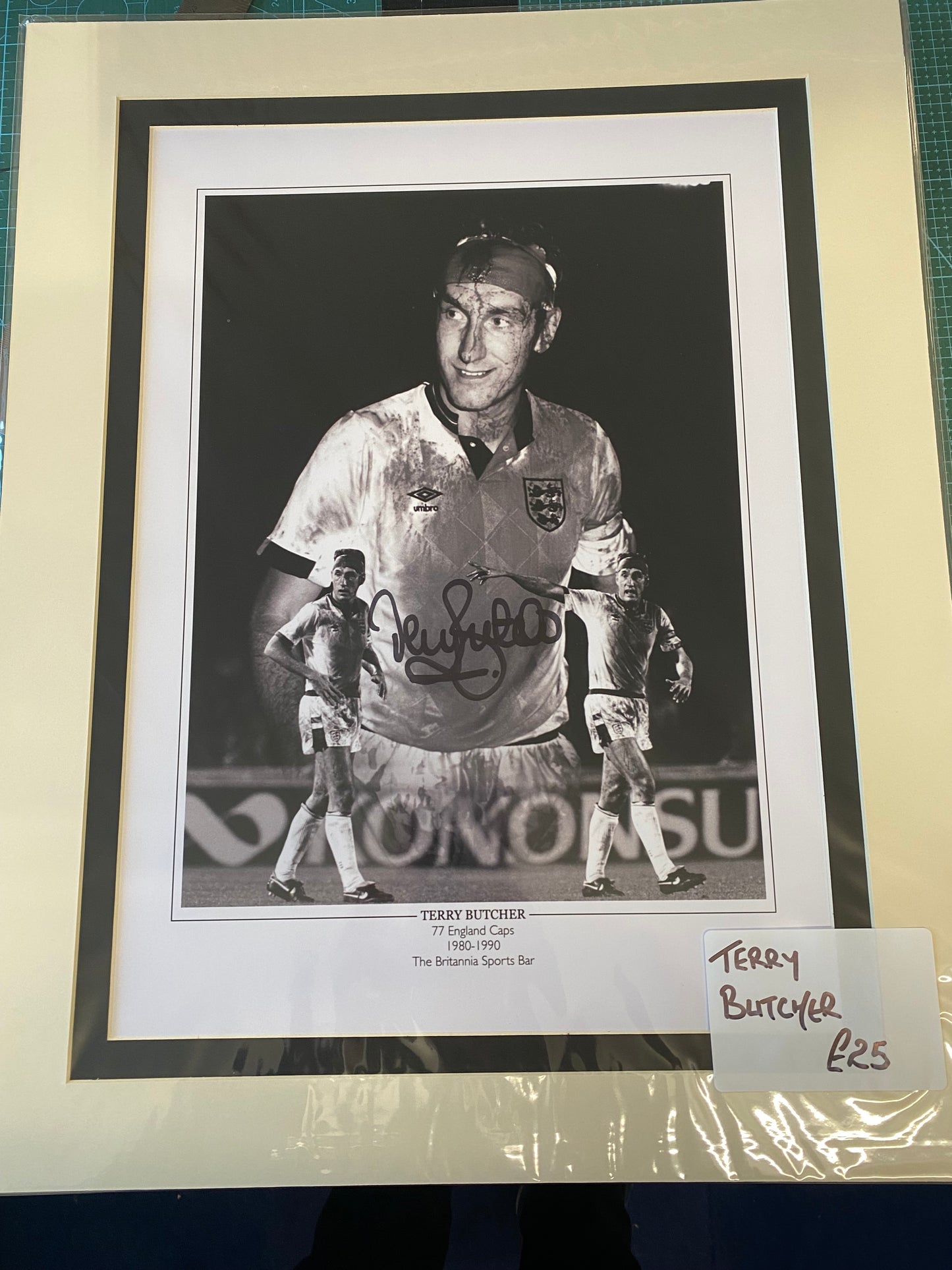 England Terry Butcher personally signed limited edition print