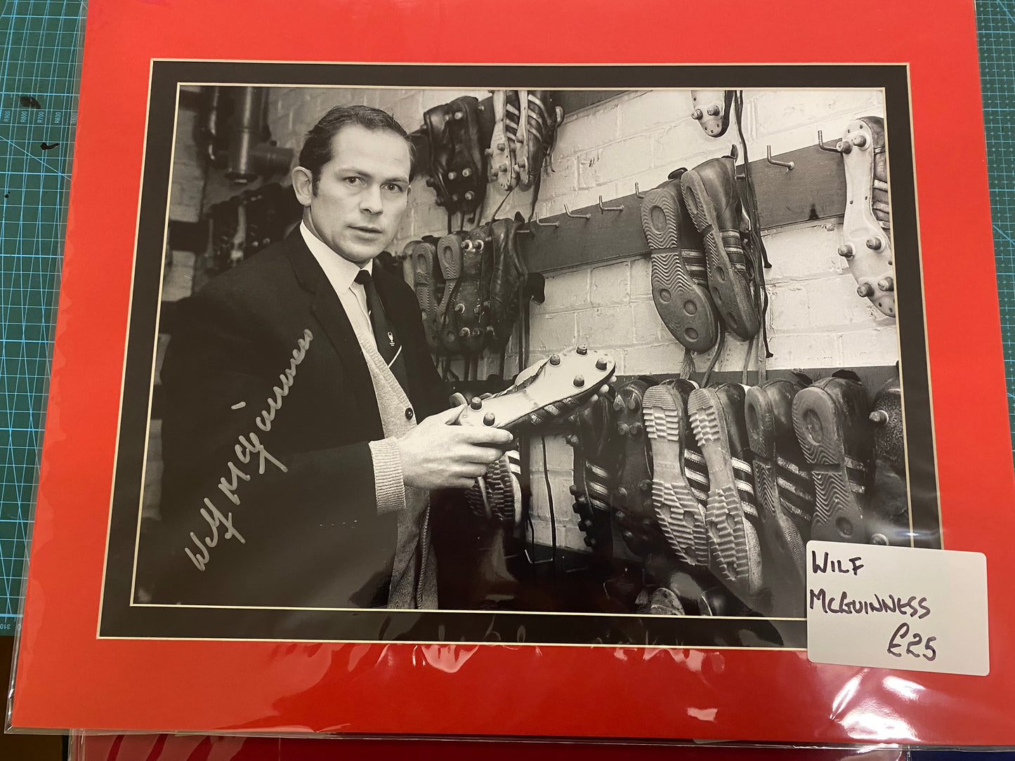 Manchester United Manager Wilf McGuinness personally signed photograph