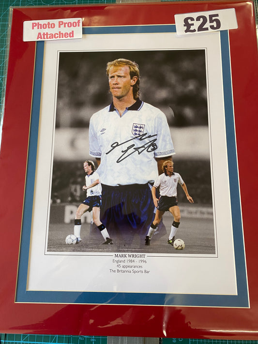 England Mark Wright personally signed limited edition print