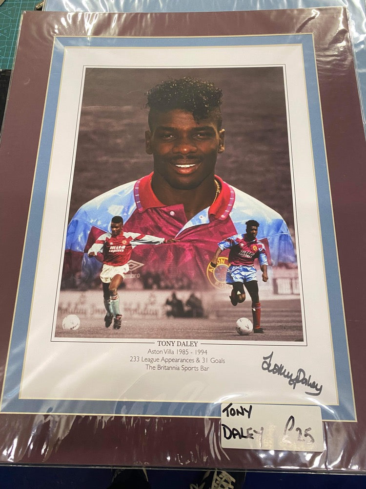 Aston Villa Tony Daley personally signed limited edition print