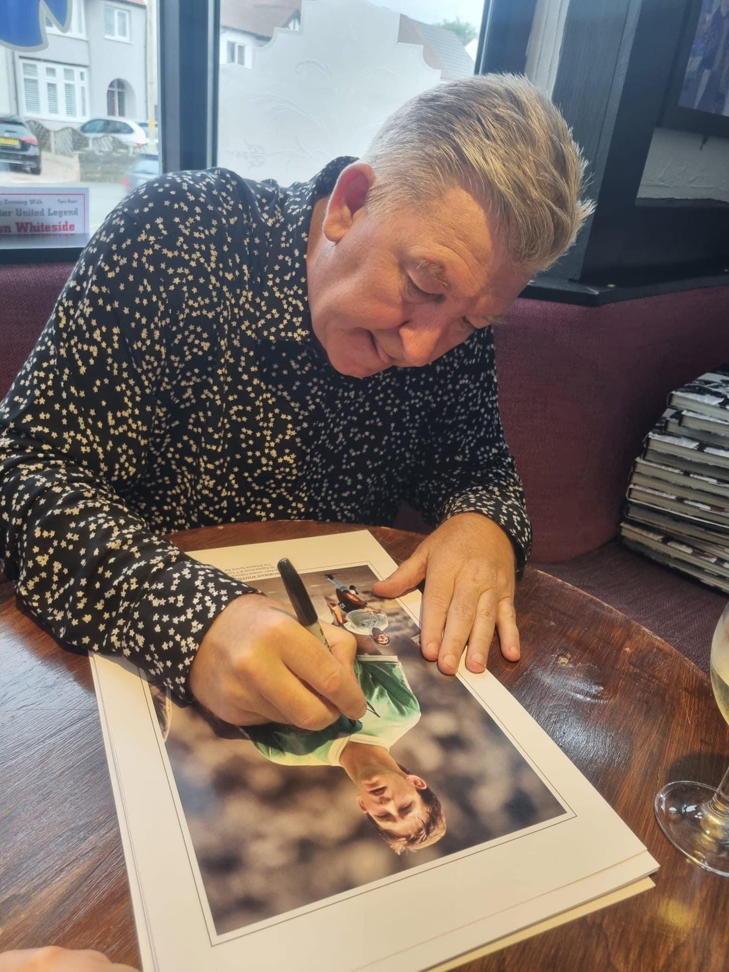 Northern Ireland Norman Whiteside personally signed 1982 World Cup display.