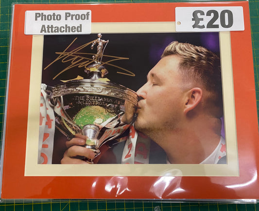 Snooker Kyren Wilson personally signed 2024 World Snooker Champion