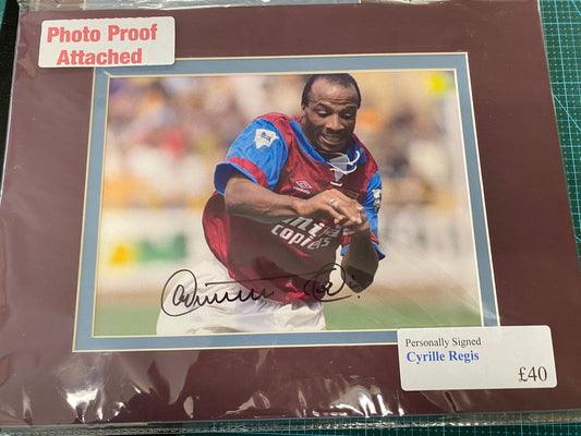 Aston Villa Cyrille Regis personally signed photograph