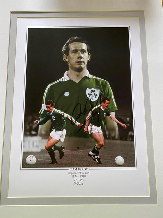 Ireland Liam Brady personally signed limited edition print