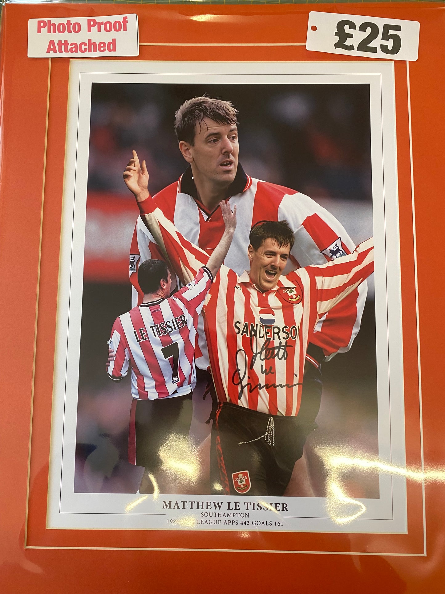 Southampton Matt le Tissier personally signed limited edition print