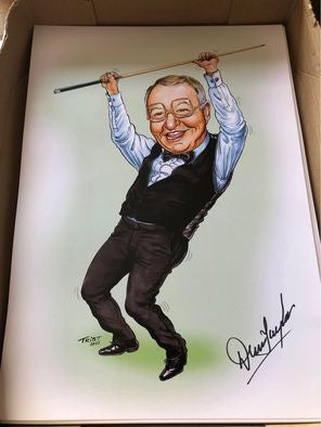 Snooker Dennis Taylor personally signed limited edition caricature