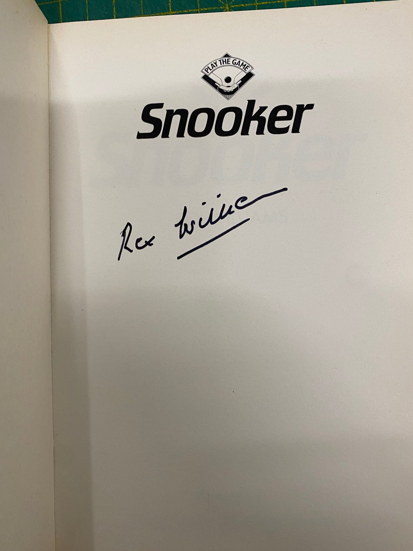 Snooker Rex Williams personally signed Play The Game book