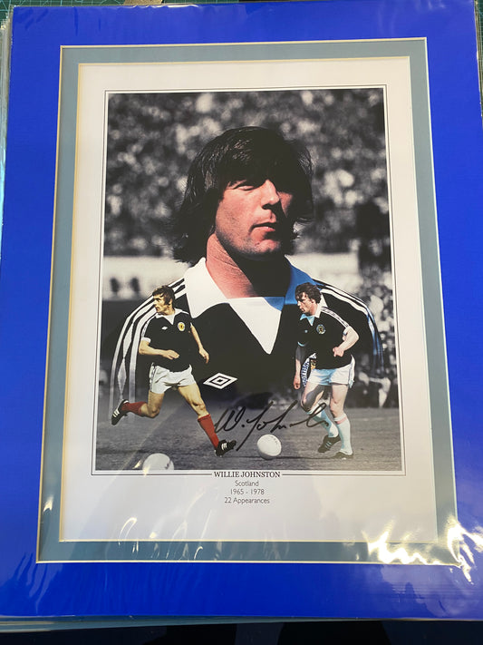 Scotland Willie Johnston personally signed limited edition print