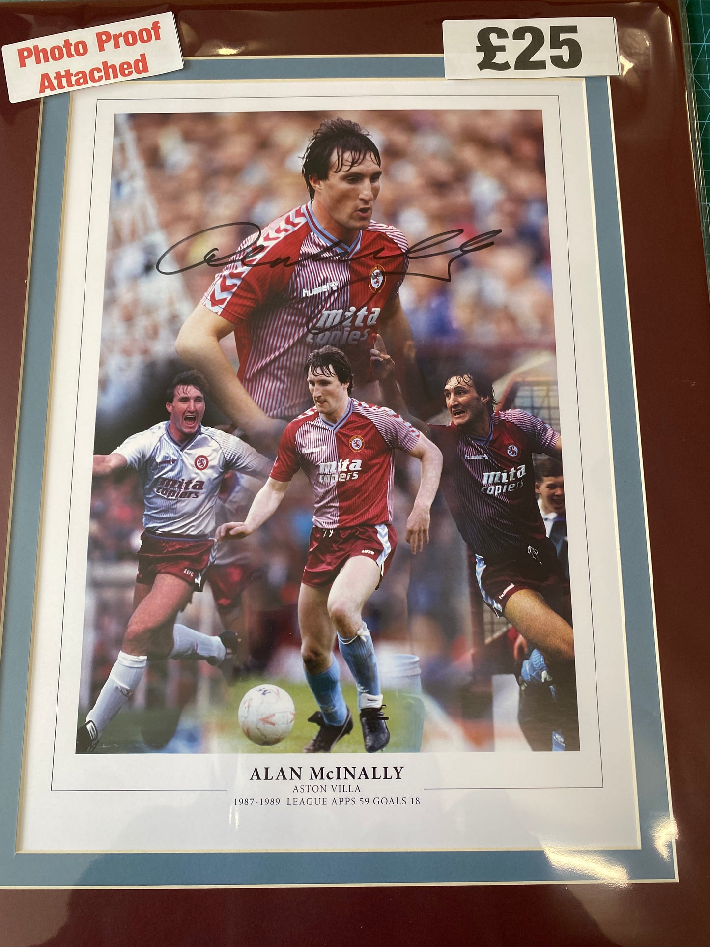 Aston Villa Alan McInally personally signed limited edition print