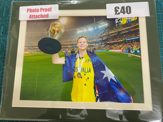 Cricket Australia Steve Smith personally signed photograph