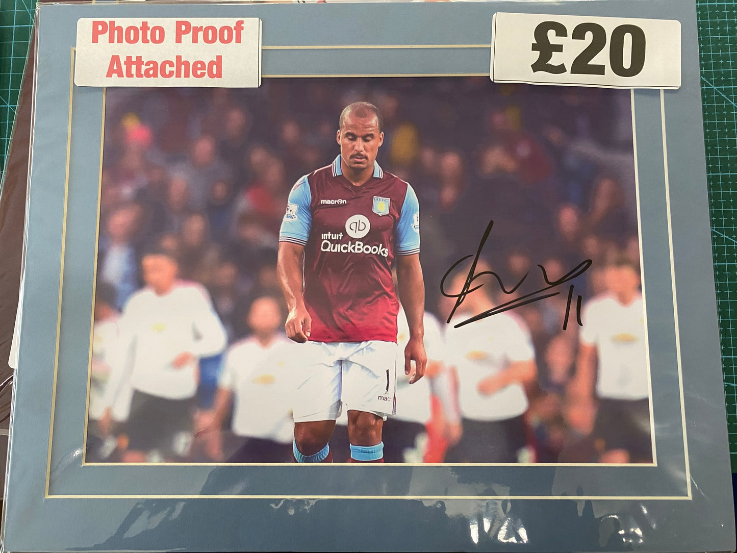 Aston Villa Gabby Agbonlahor personally signed photograph