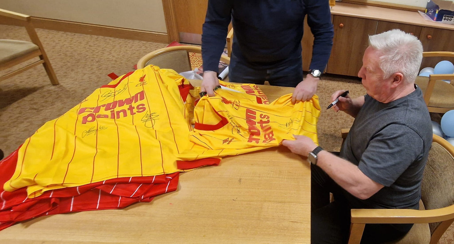 Liverpool 1982 shirt personally signed by legends Phil Thompson, Sammy Lee, Mark Lawrenson & David Fairclough