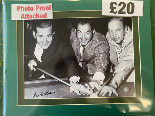 Snooker Rex Williams personally signed photograph