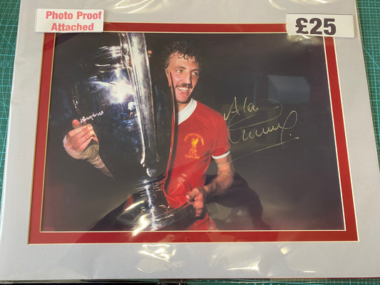 Liverpool Alan Kennedy personally signed photograph