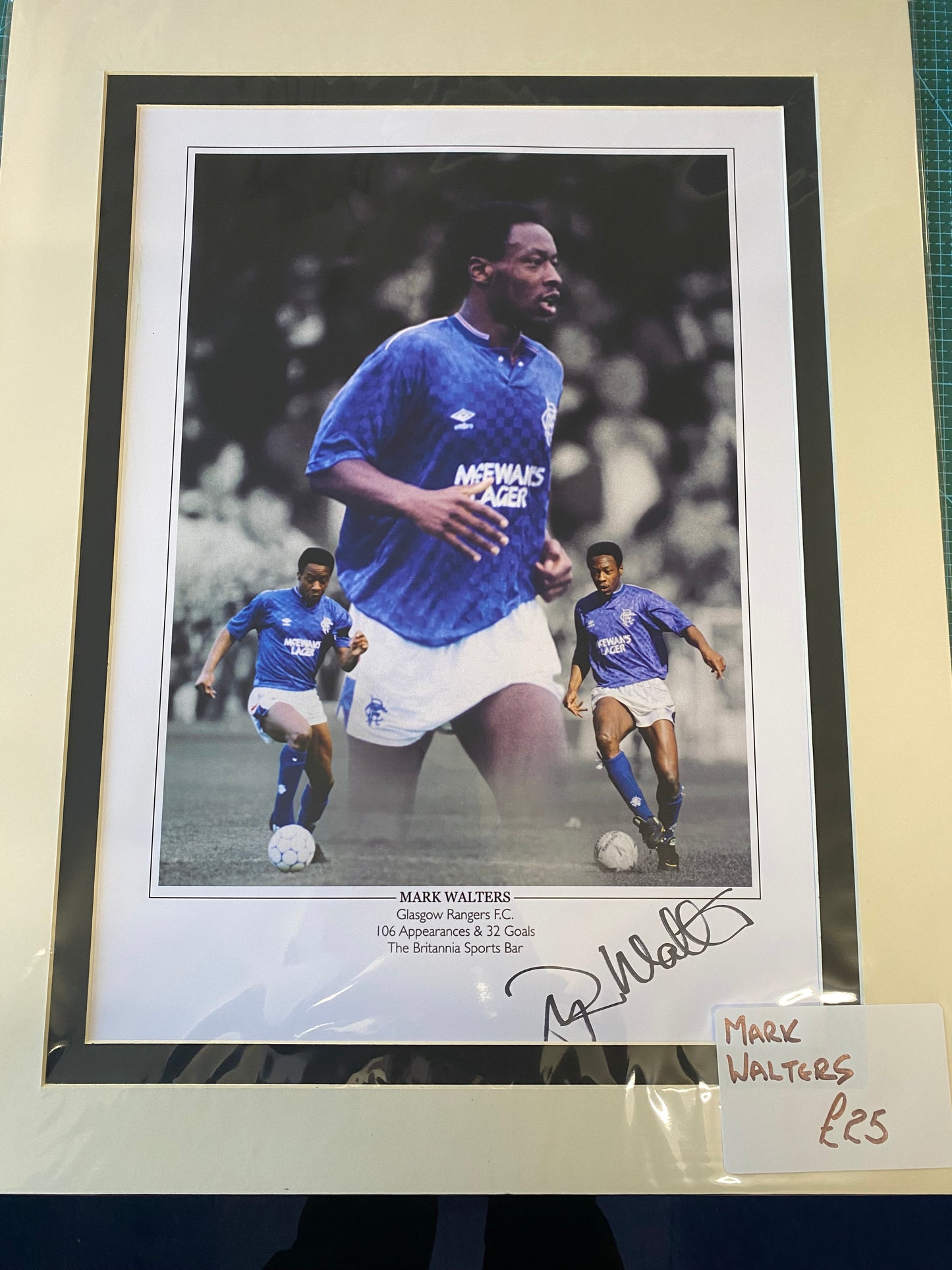 Rangers Mark Walters personally signed limited edition print