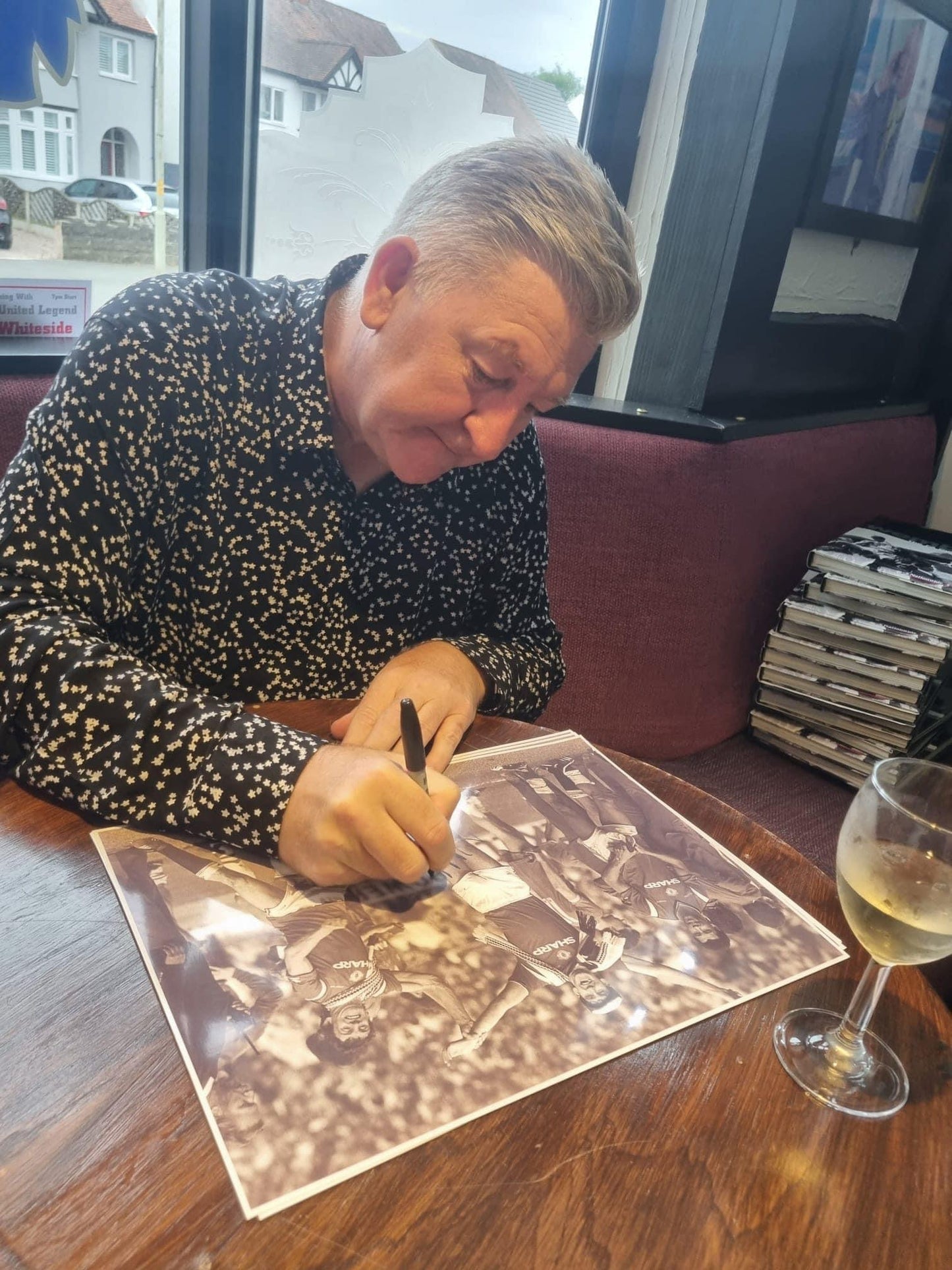 Northern Ireland Norman Whiteside personally signed 1982 World Cup display.