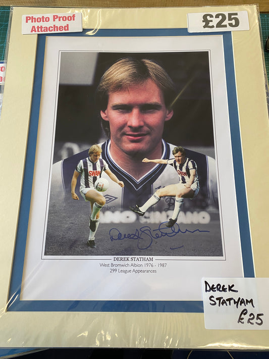 West Bromwich Albion Derek Statham personally signed print