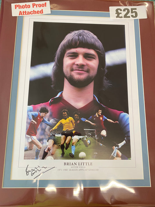 Aston Villa Brian Little personally signed limited edition print